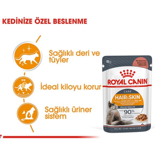 ROYAL CANİN CAT HAIR & SKIN CARE GRAVY 85 GR*12